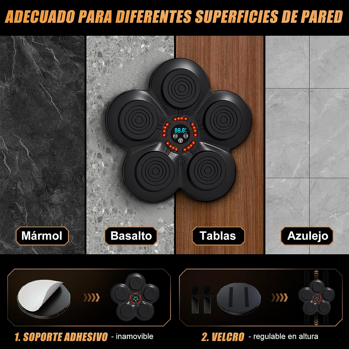 Foto 6 | Máquina De Boxeo Musical De Alta Calidad Con Bluetooth – 9 Velocidades Y 5 Modos De Música, Entrenamiento Co