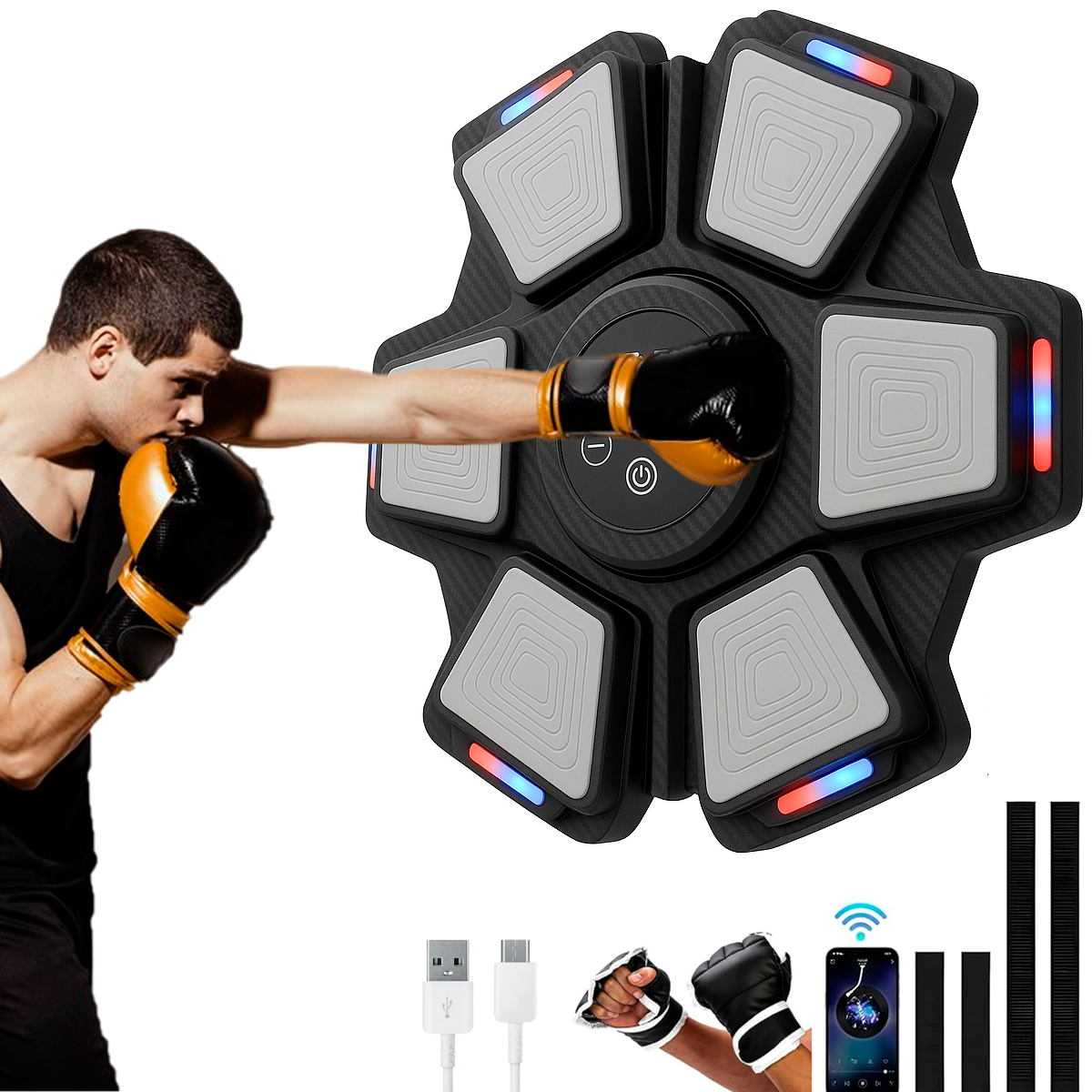 Foto 1 | Máquina De Boxeo Musical Con Bluetooth – Alta Calidad, 9 Velocidades Súper Rápidas, 5 Modos De Música, Luc