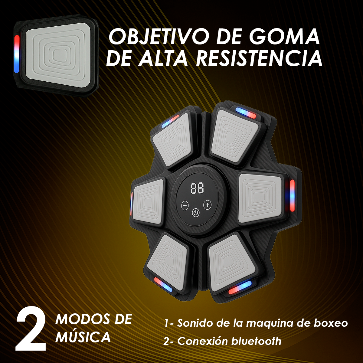 Foto 4 pulgar | Máquina De Boxeo Musical Con Bluetooth – Alta Calidad, 9 Velocidades Súper Rápidas, 5 Modos De Música, Luc