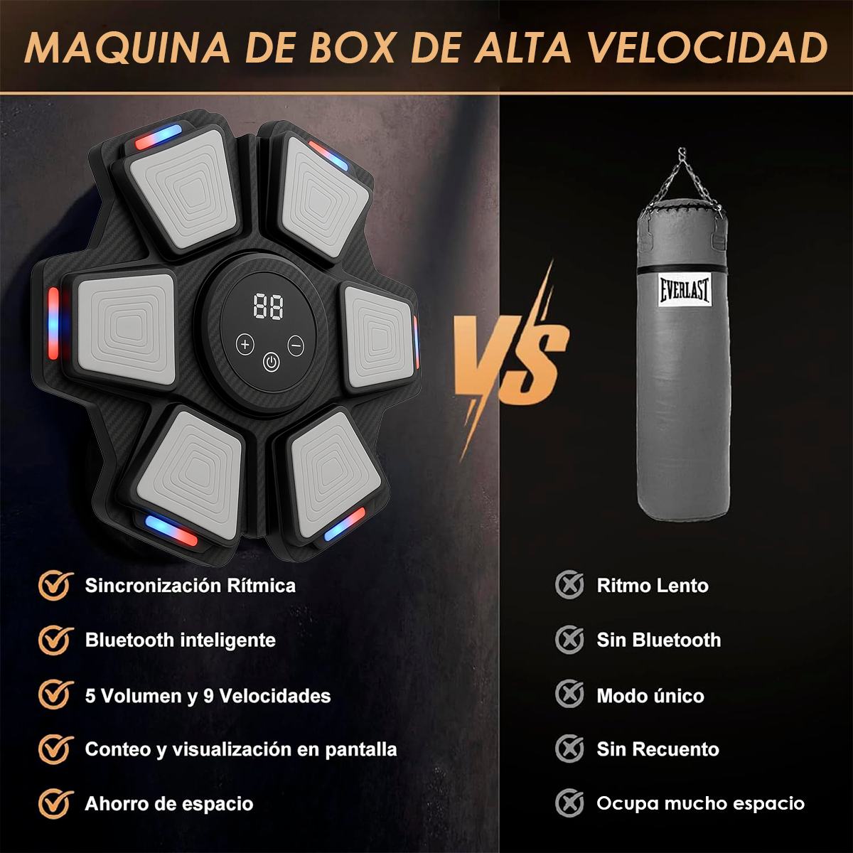 Foto 5 pulgar | Máquina De Boxeo Musical Con Bluetooth – Alta Calidad, 9 Velocidades Súper Rápidas, 5 Modos De Música, Luc