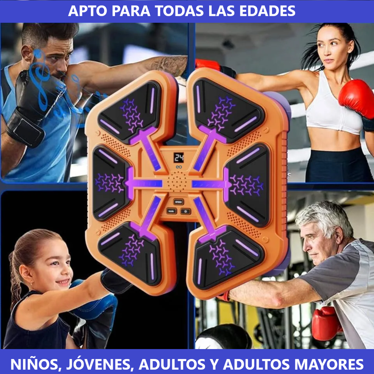 Foto 4 pulgar | Equipo De Boxeo Música Con Pantalla Digital Modo Ajustable Eo Safe Imports Esi-18786 Naranja
