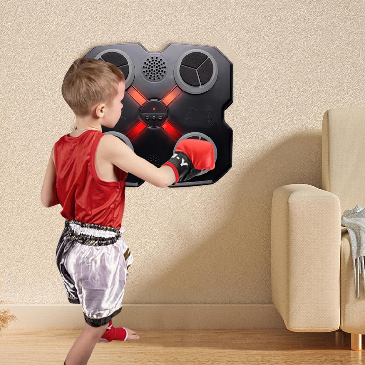 Foto 5 pulgar | Máquina De Boxeo Musical Inteligente De Pared , Luces Led Y Carga Usb  – Entrenamiento En Casa Y Gimnasio