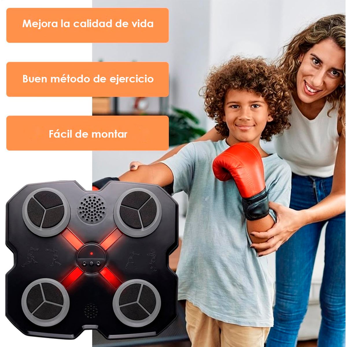 Foto 5 | Máquina De Boxeo Musical Inteligente De Pared , Luces Led Y Carga Usb  – Entrenamiento En Casa Y Gimnasio
