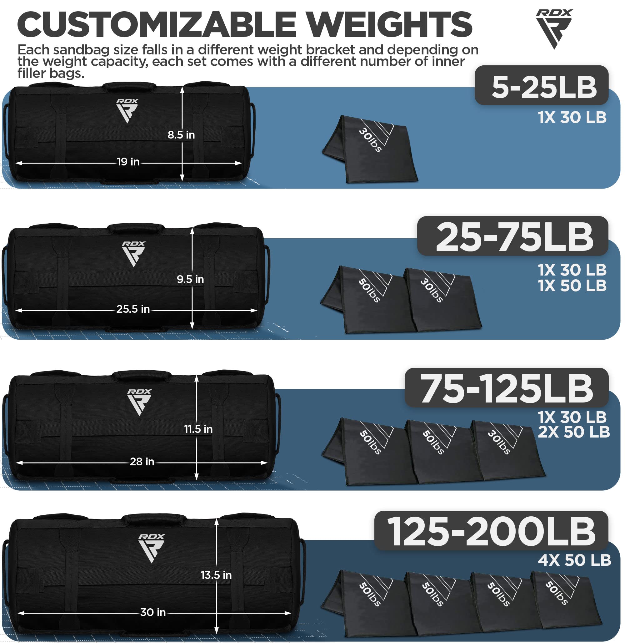 Foto 5 pulgar | Bolsa de Arena Rdx para Entrenamiento con Pesas - Venta Internacional