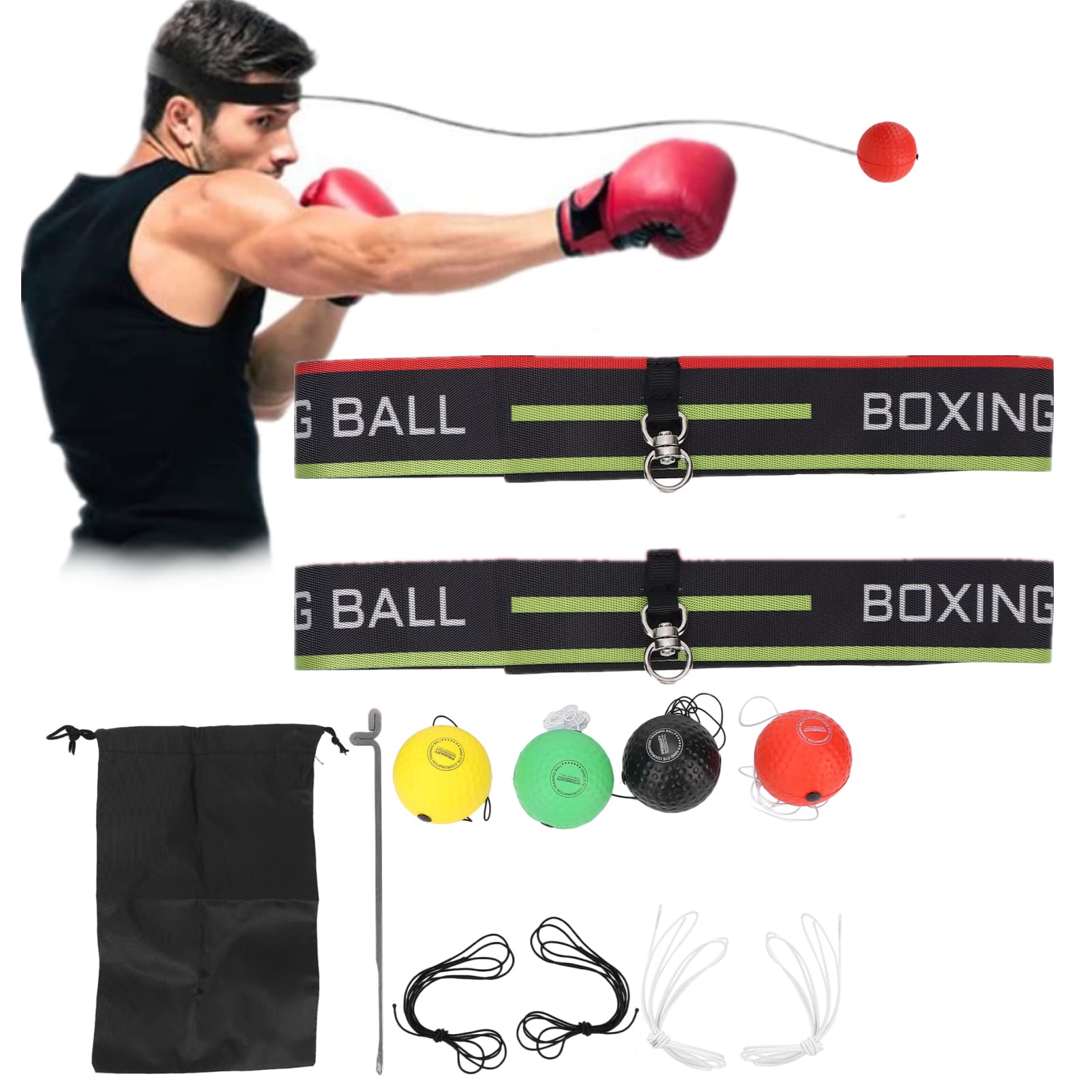 Foto 2 pulgar | Set De Pelotas Boxing Reflex Dioche Con Diadema Ajustable - Venta Internacional.