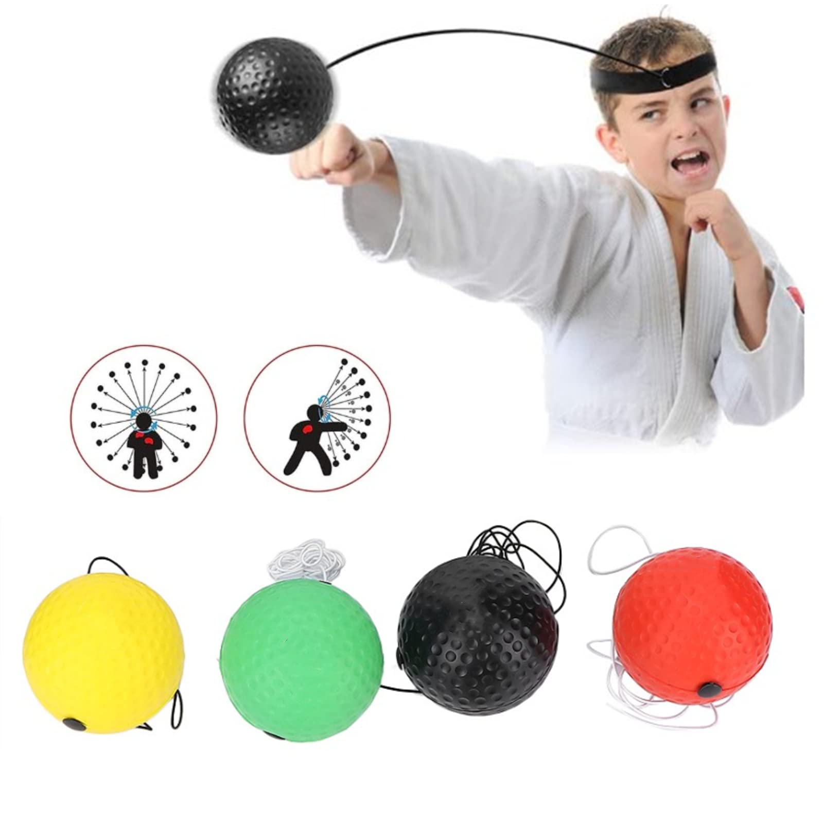 Foto 4 pulgar | Set De Pelotas Boxing Reflex Dioche Con Diadema Ajustable - Venta Internacional.