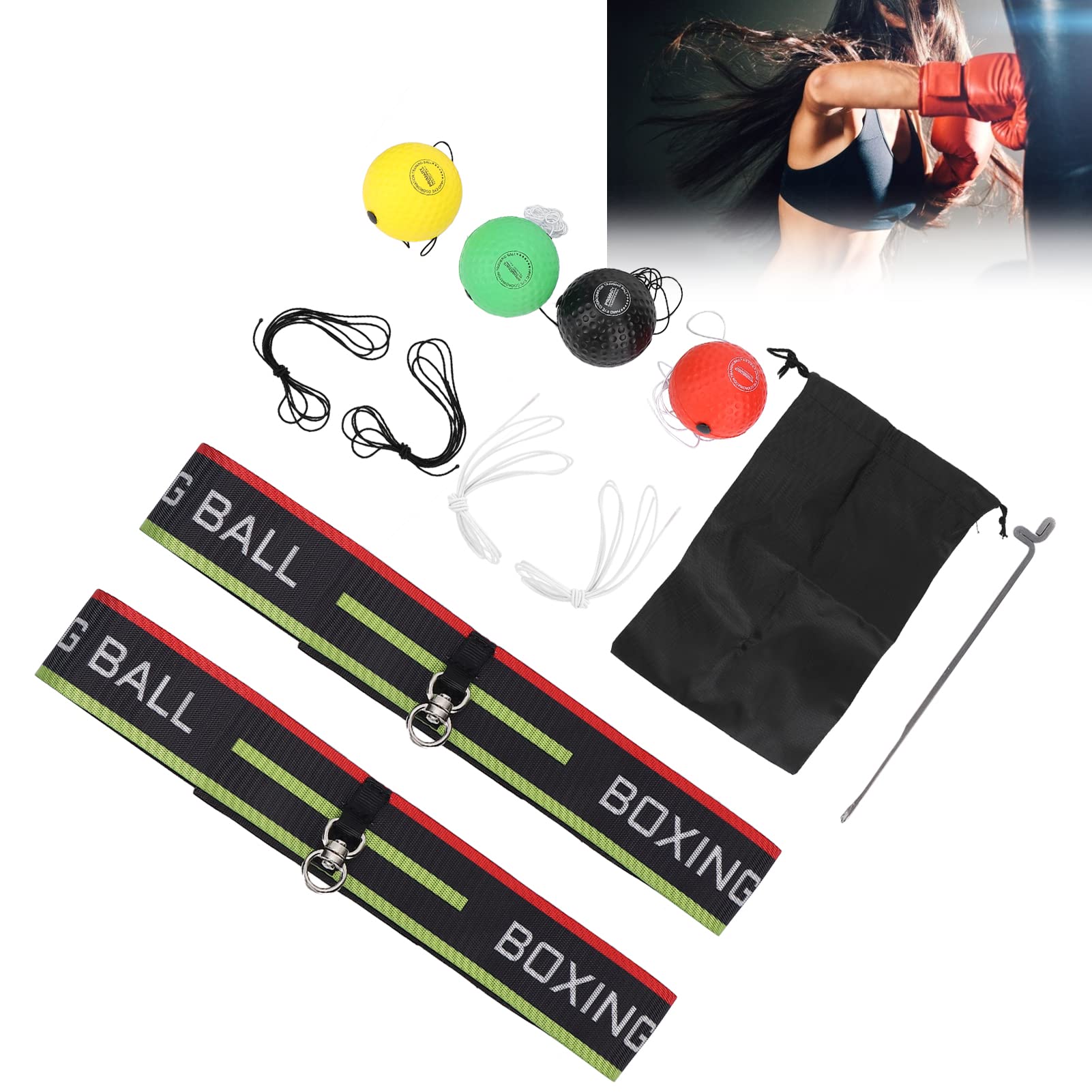 Foto 7 pulgar | Set De Pelotas Boxing Reflex Dioche Con Diadema Ajustable - Venta Internacional.