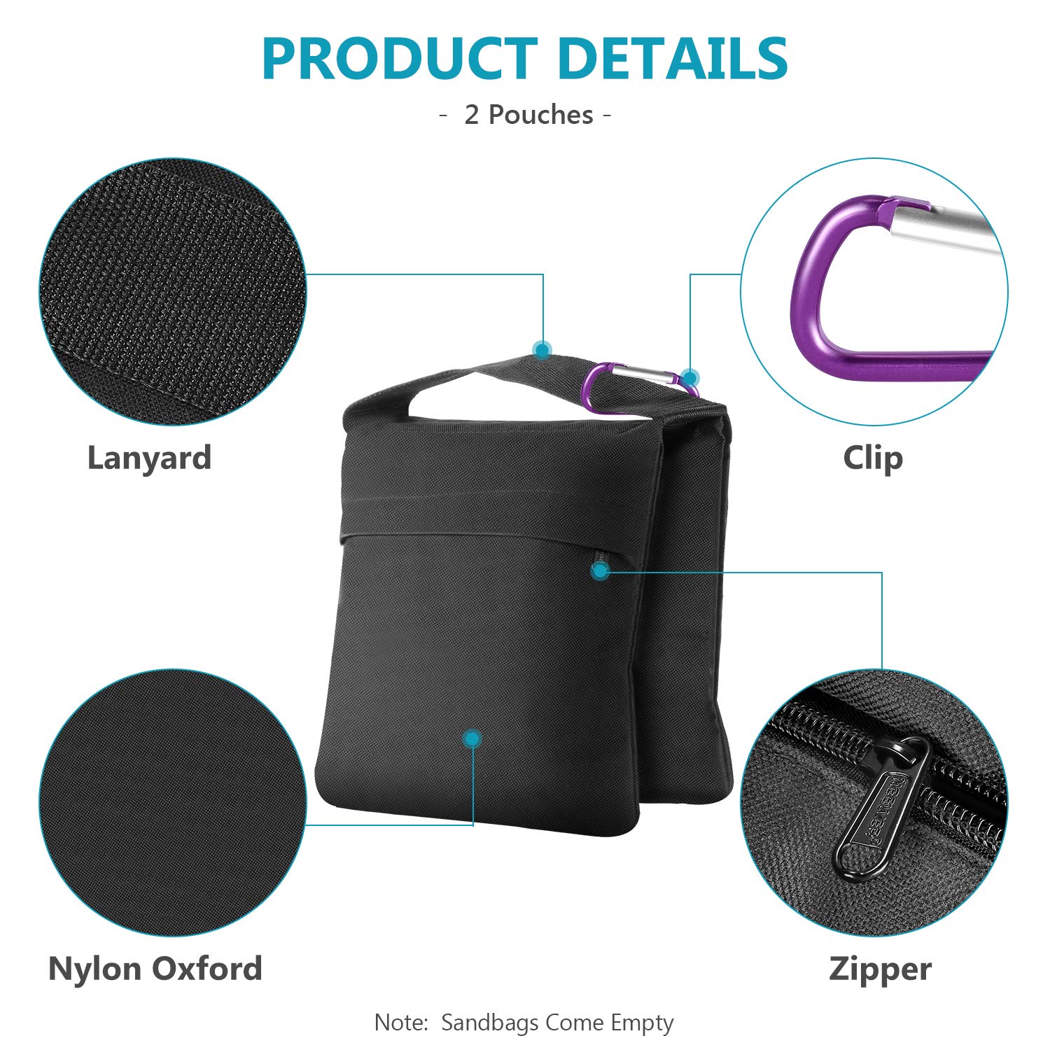 Foto 4 pulgar | Sandbag Neewer, Paquete De 4 Bolsas De Arena Para Fotografía, Para Soporte De Estudio - Venta Internacional.