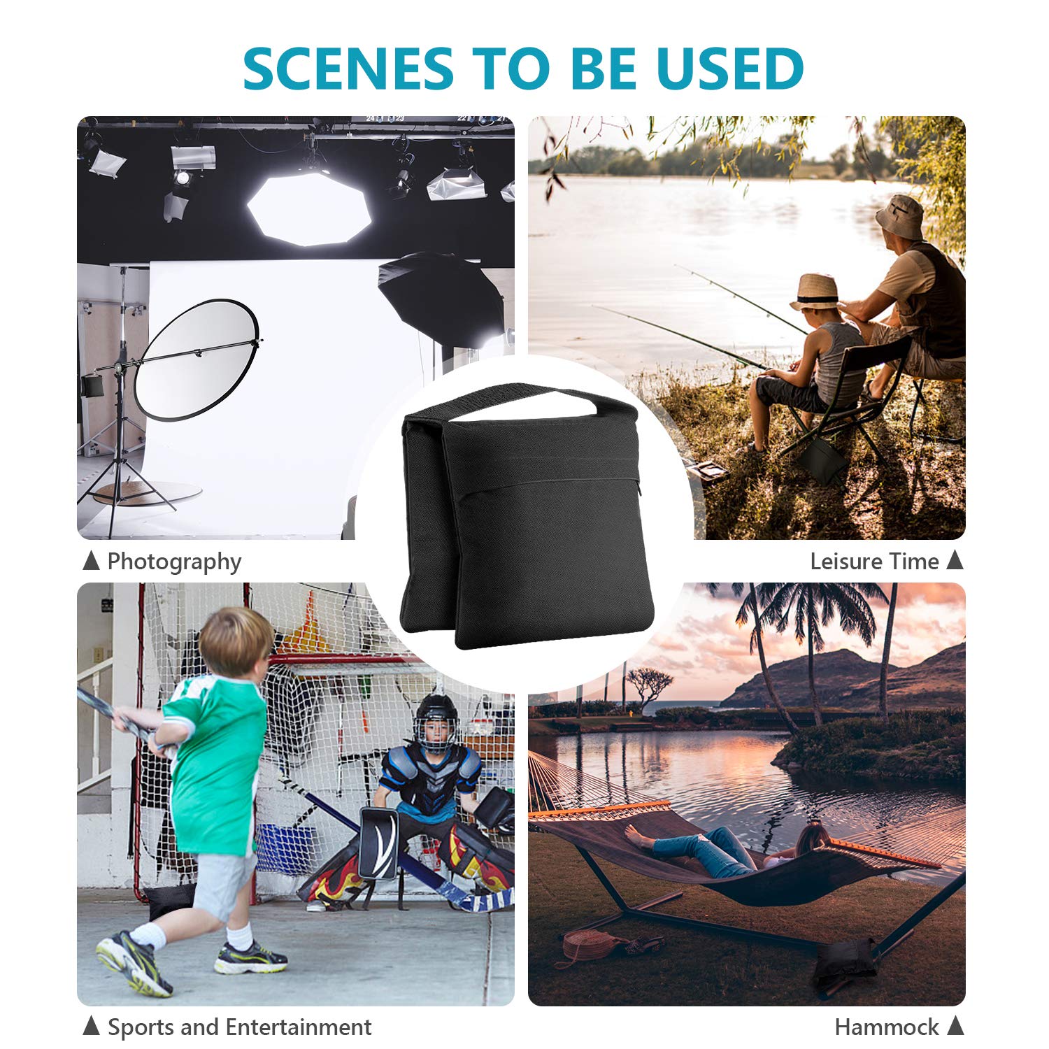 Foto 7 | Sandbag Neewer, Paquete De 4 Bolsas De Arena Para Fotografía, Para Soporte De Estudio - Venta Internacional.