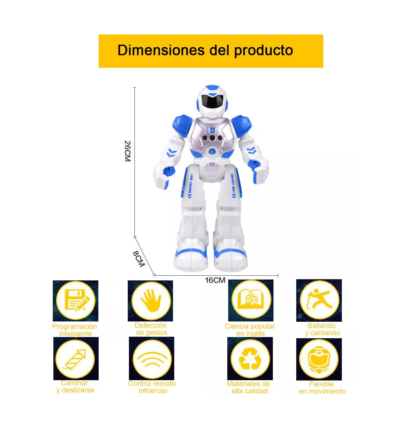 Foto 4 | Robot Inteligente Belug Emo Blanco