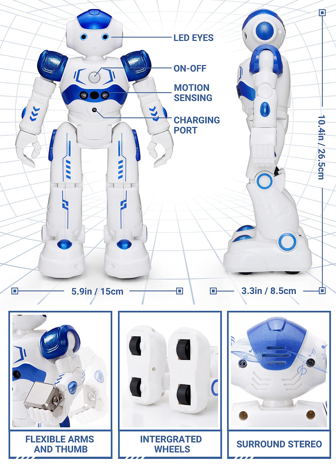 Foto 7 pulgar | Robot Rc Kingsdragon Programable con Detección de Gestos para Niños - Venta Internacional