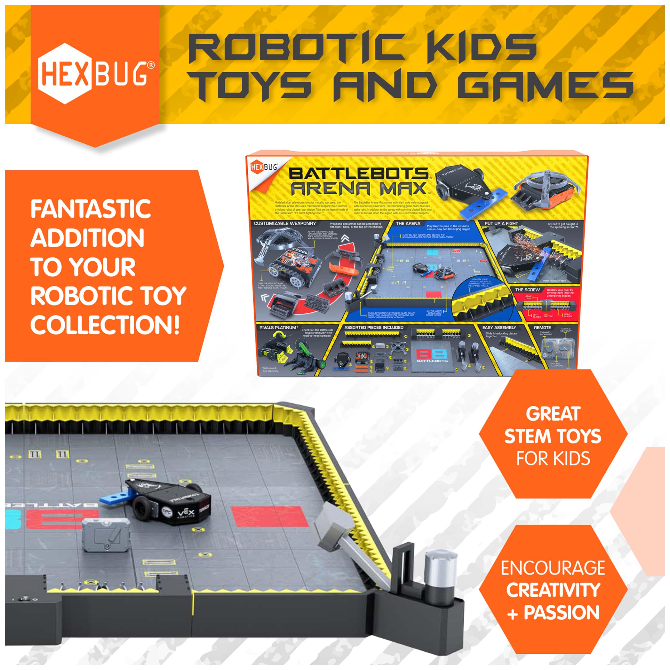 Foto 7 pulgar | Juego De Mesa Battlebots Arena Hexbug Max Con Mando A Distancia - Venta Internacional.