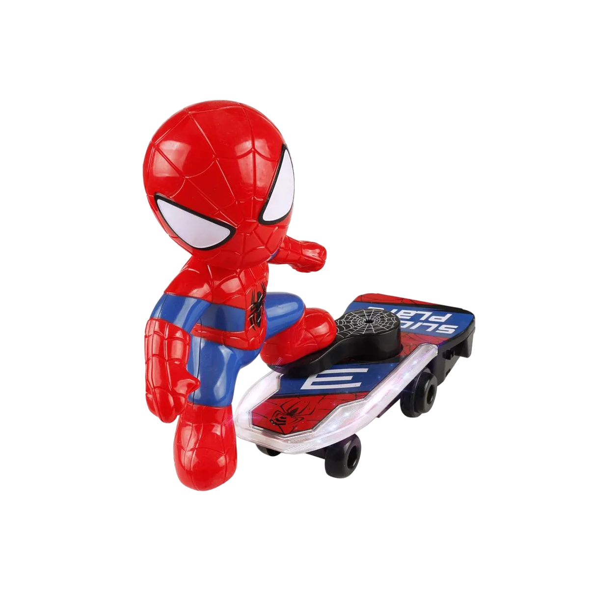 Juguete De Spiderman En Patineta Con Luz Y Sonido Para Niños Spider Man Rojo