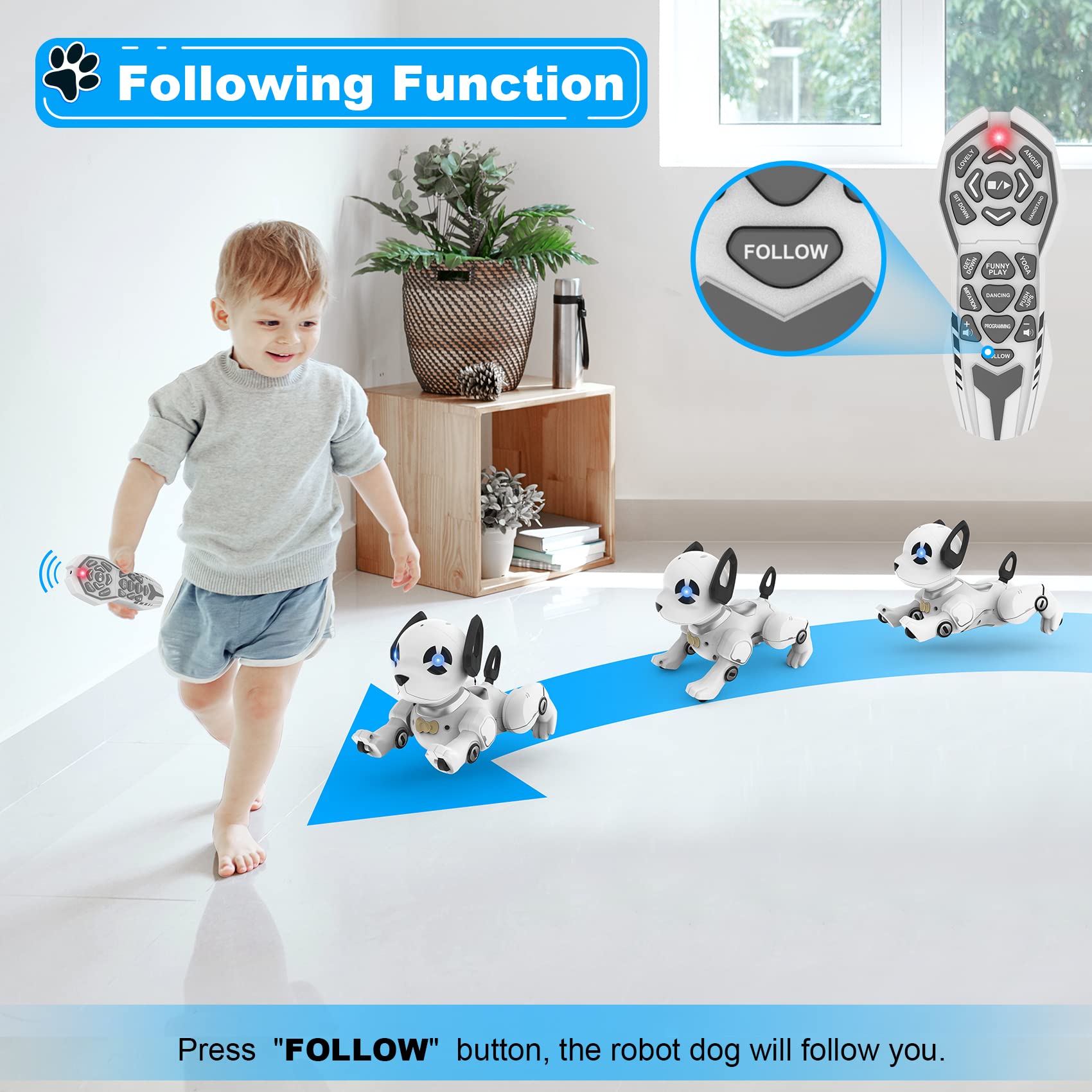 Foto 4 | Juguete Robótico Para Perros Con Control Remoto Supireo Programable Para Niños - Venta Internacional.