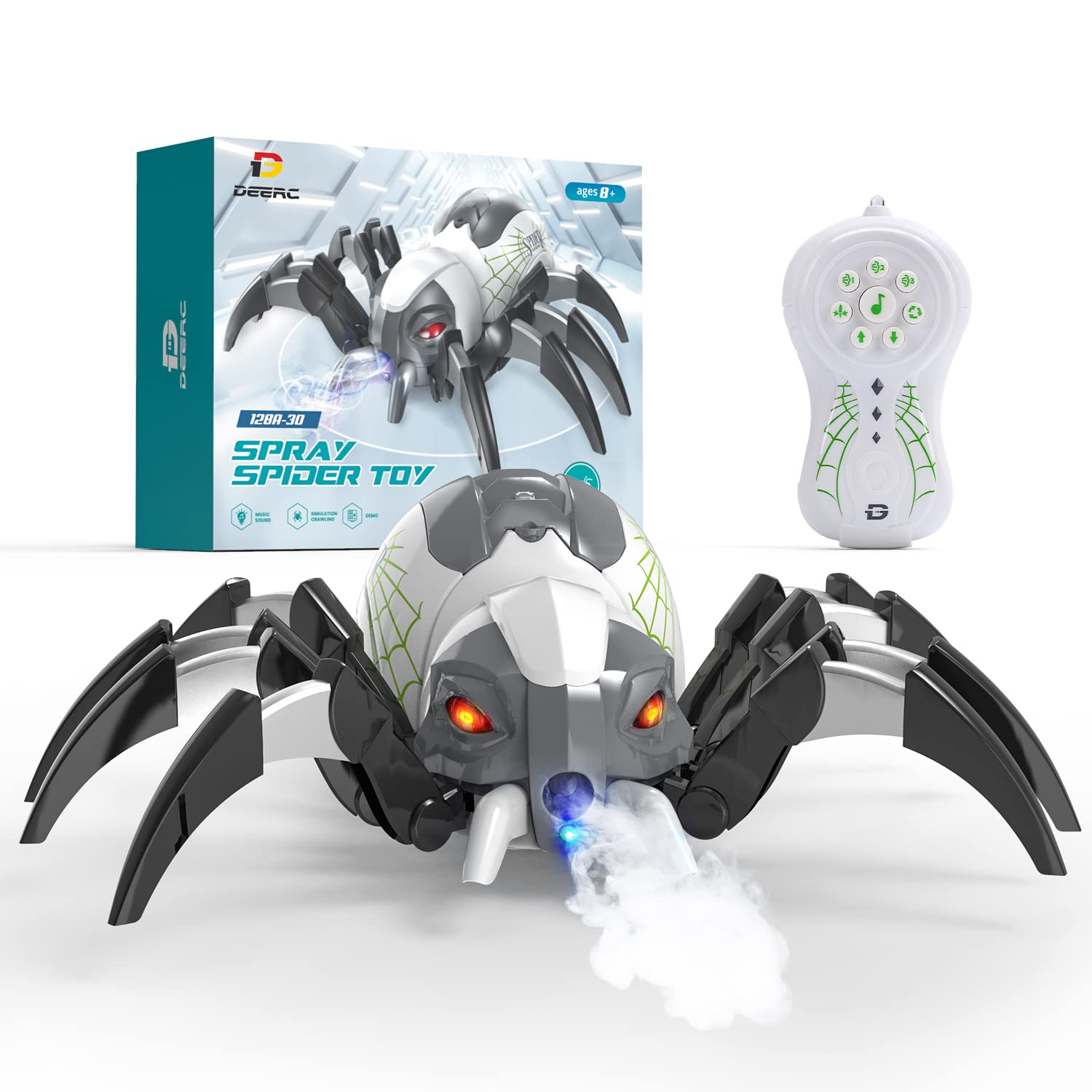 Foto 2 pulgar | Robot Realista Spider Deerc Con Control Remoto Con Aerosol Y Luces - Venta Internacional.