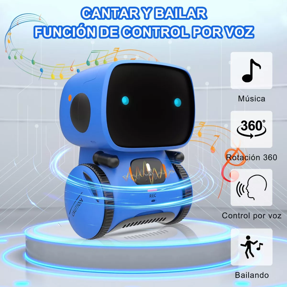 Foto 3 pulgar | Robot Juguetes Inteligente Niños Control Táctil, Español Azul