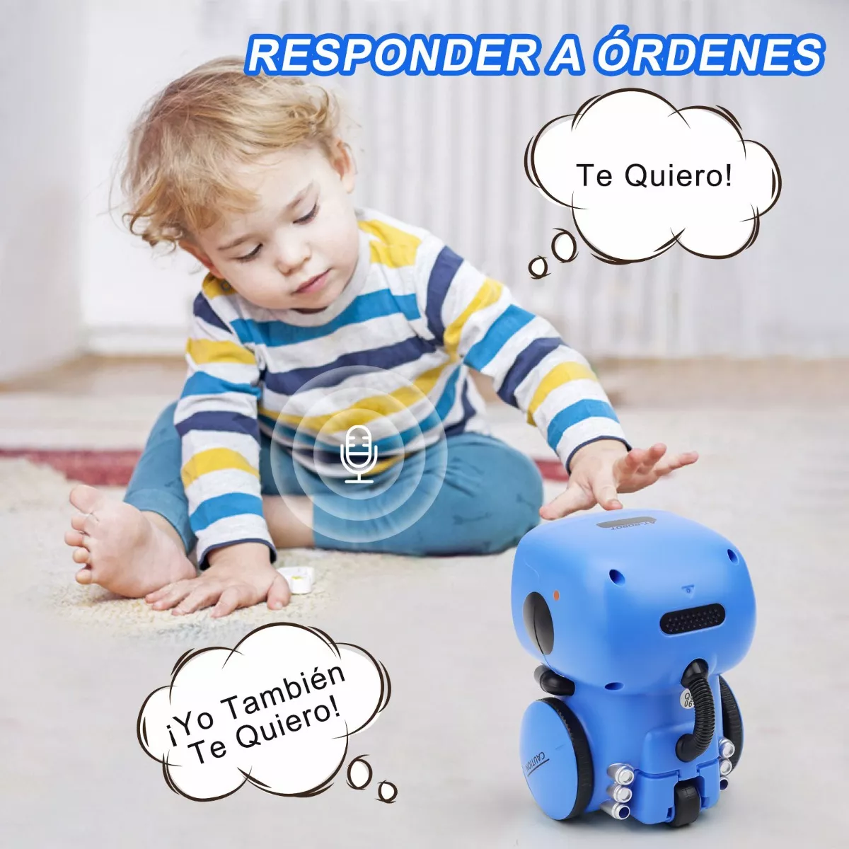 Foto 5 pulgar | Robot Juguetes Inteligente Niños Control Táctil, Español Azul