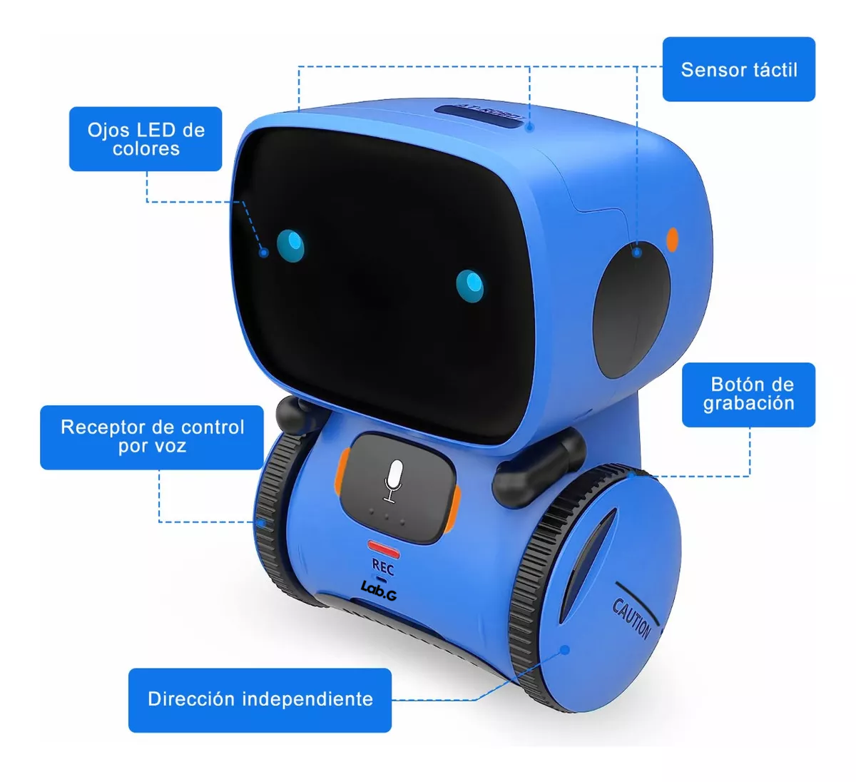 Foto 7 pulgar | Robot Juguetes Inteligente Niños Control Táctil, Español Azul