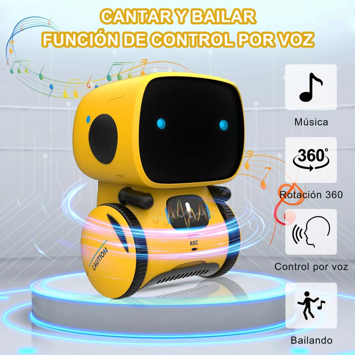 Foto 4 pulgar | Robot Juguetes Inteligente Niños Control Táctil, Español Amarillo