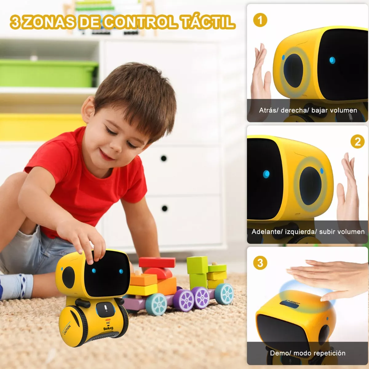 Foto 6 pulgar | Robot Juguetes Inteligente Niños Control Táctil, Español Amarillo