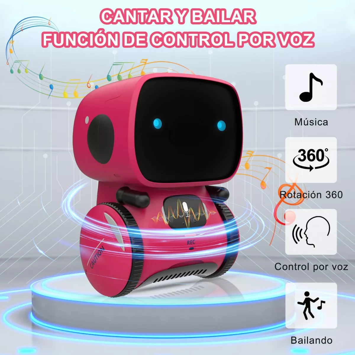 Foto 7 pulgar | Robot Juguetes Inteligente Belug con Control Táctil Rojo