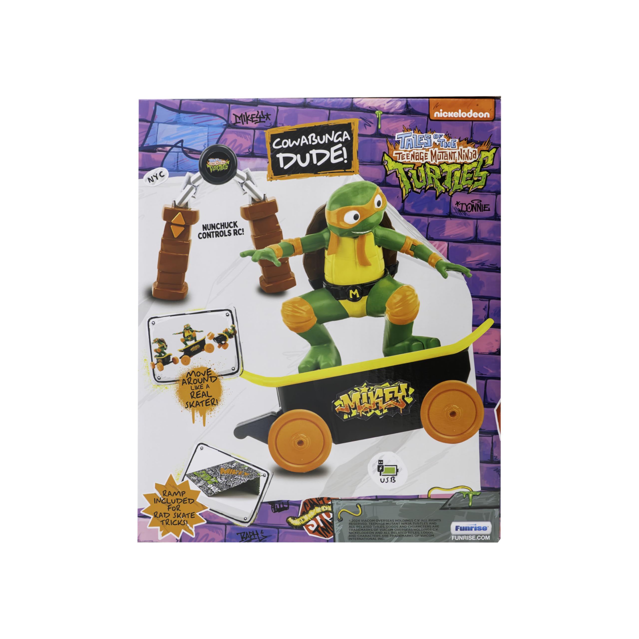 Foto 6 | Monopatín Con Mando A Distancia Teenage Mutant Ninja Turtles Mikey - Venta Internacional.