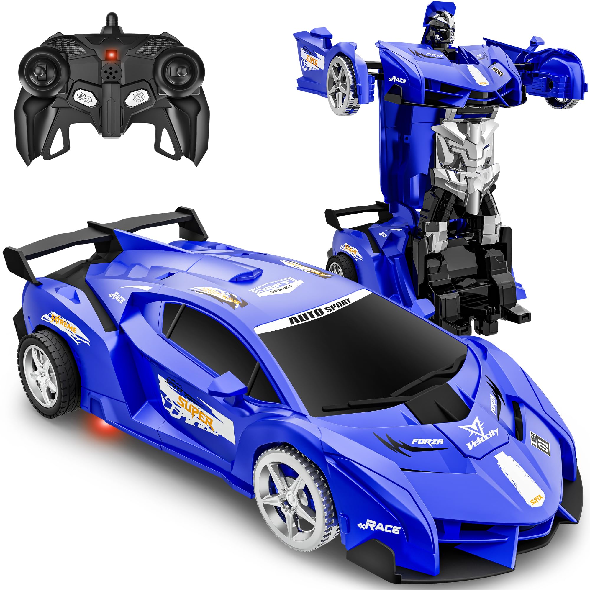 Robot De Deformación Led Kones Con Mando A Distancia Para Coche, Color Azul - Venta Internacional.
