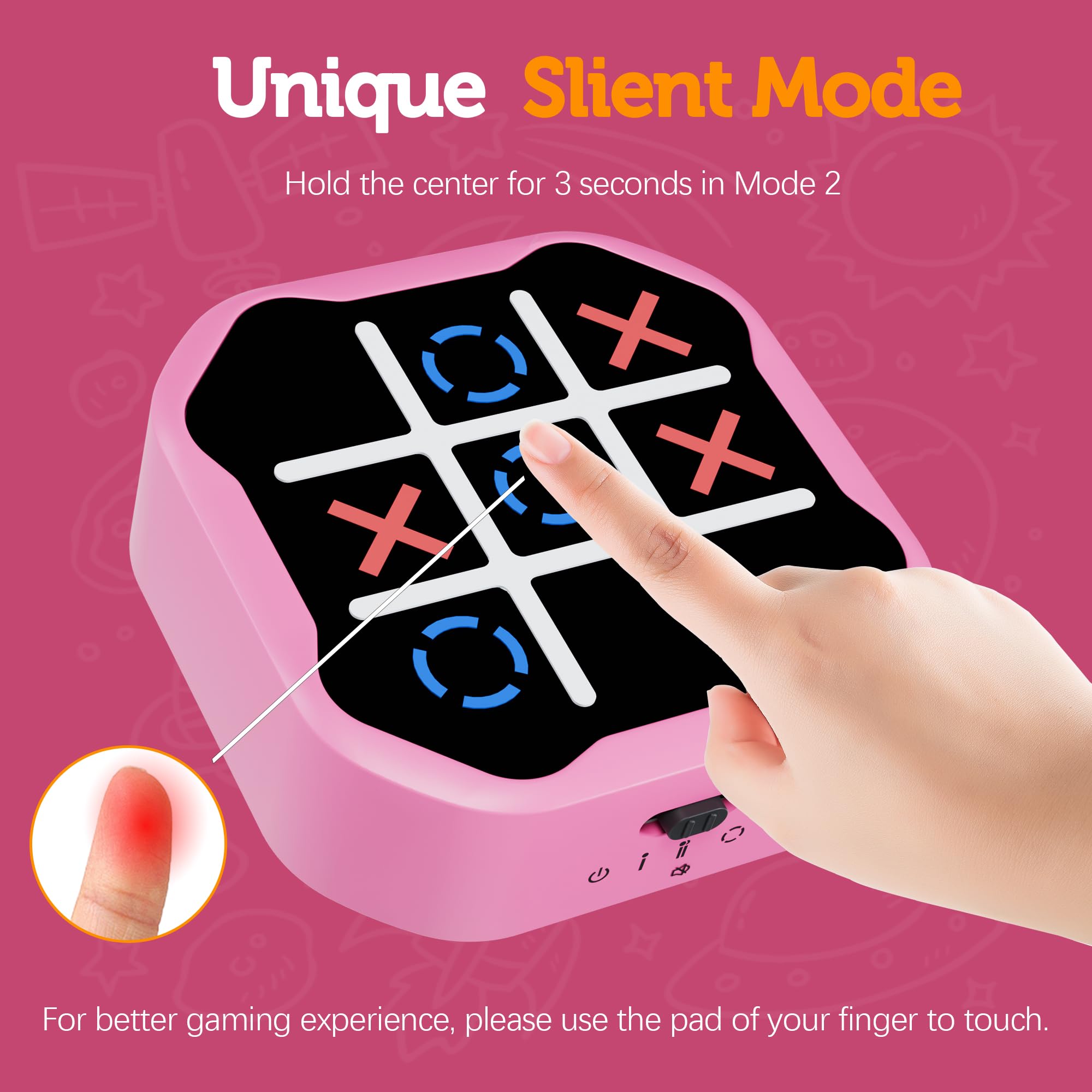 Foto 2 | Juego Electrónico De Tic Tac Toe Massrt 3 En 1 Con Modo Silencioso - Venta Internacional.
