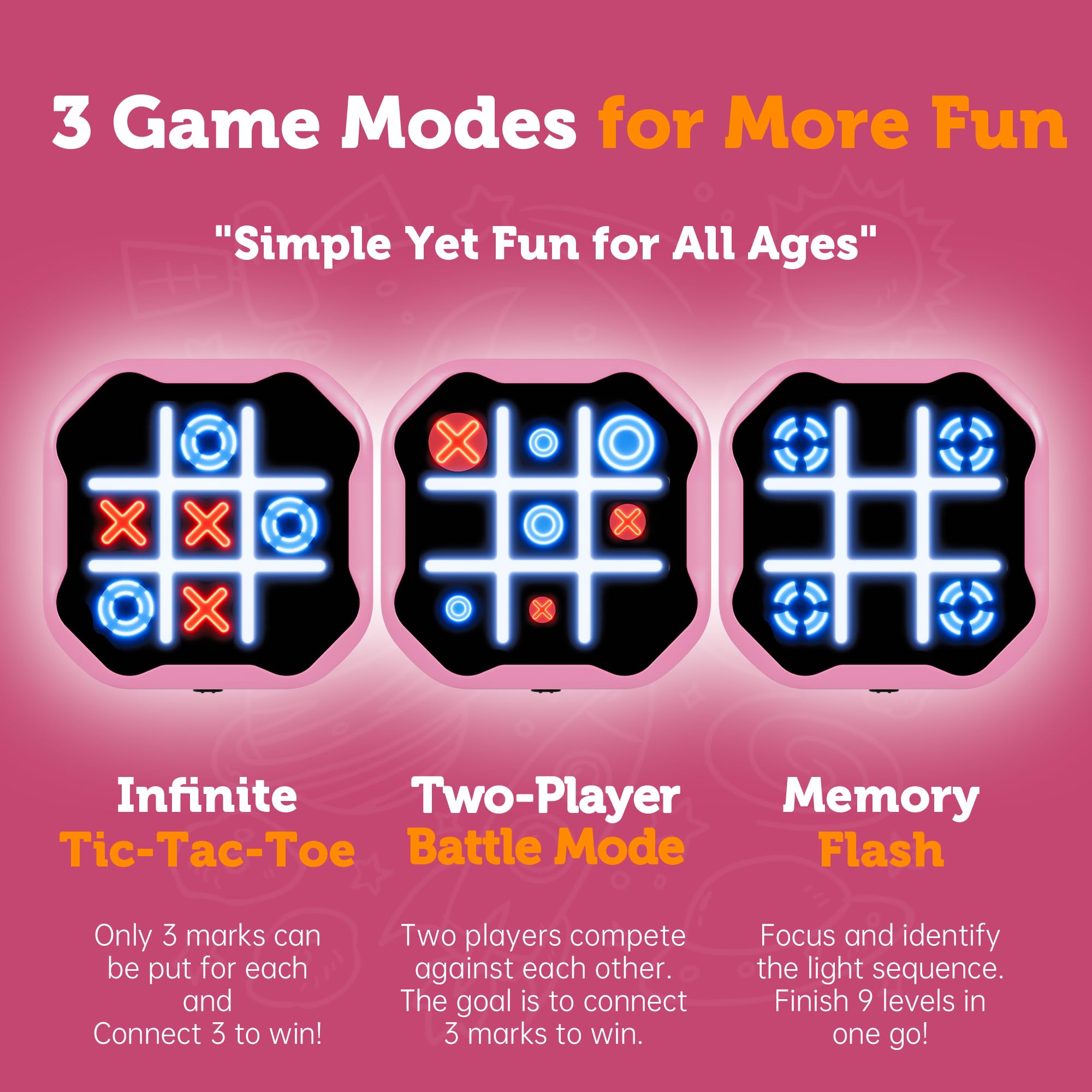 Foto 5 pulgar | Juego Electrónico De Tic Tac Toe Massrt 3 En 1 Con Modo Silencioso - Venta Internacional.