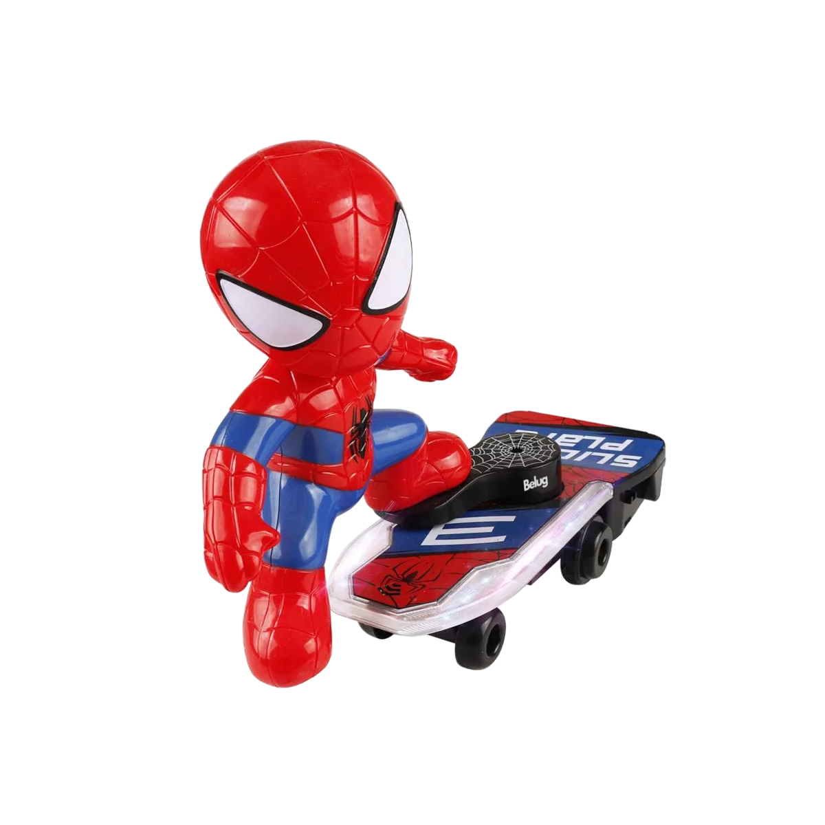 Foto 2 pulgar | Juguete De Spiderman Belug En Patineta Con Luz Y Sonido Para Niños Spider Man Rojo