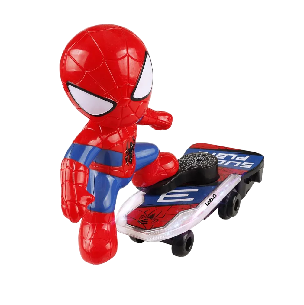 Foto 2 pulgar | Juguete De Spiderman En Patineta Con Luz Y Sonido Para Niños Spider Man Rojo