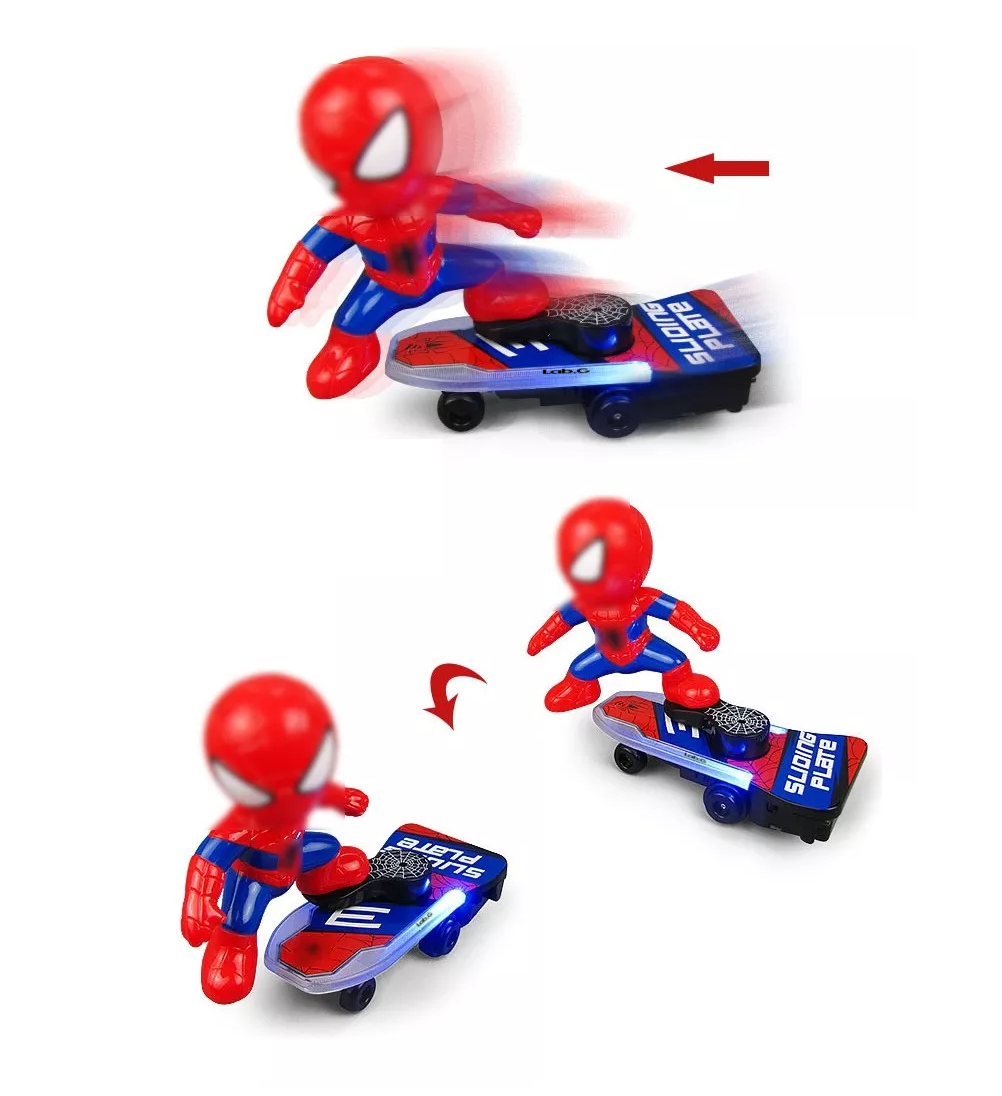 Foto 3 pulgar | Juguete De Spiderman En Patineta Con Luz Y Sonido Para Niños Spider Man Rojo