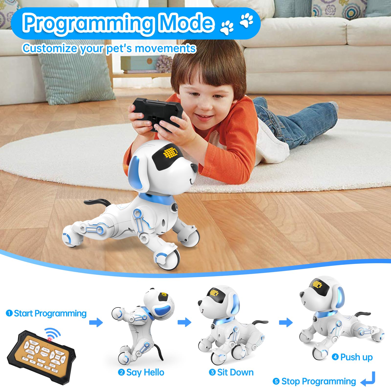 Foto 3 pulgar | Juguete De Control Remoto Robot Dog Dwi Dowellin Para Niños De 8 A 12 Años - Venta Internacional.
