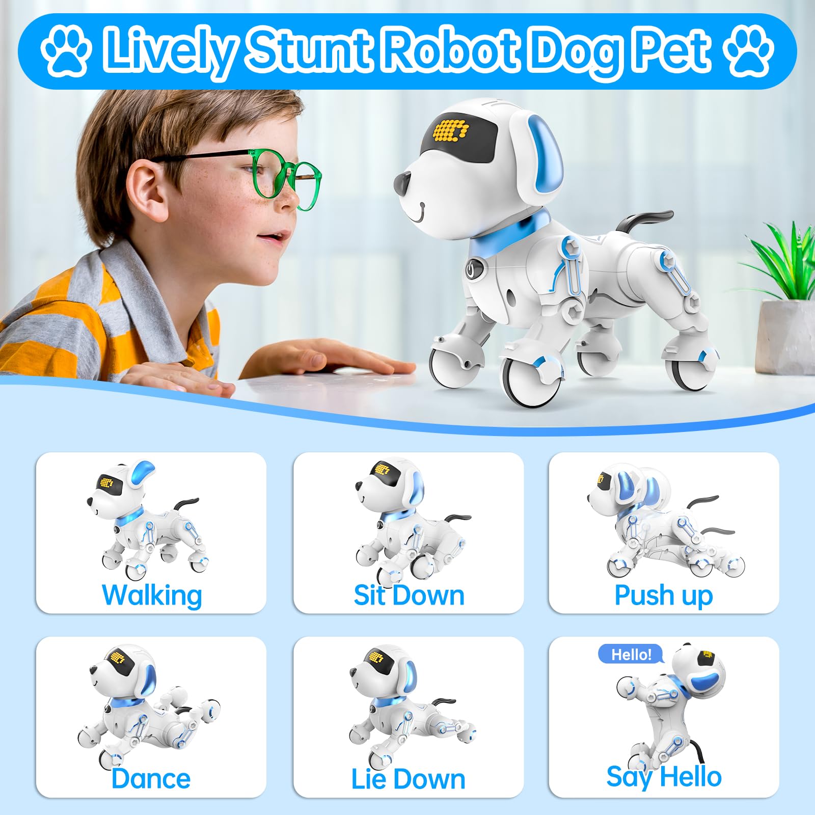 Foto 6 pulgar | Juguete De Control Remoto Robot Dog Dwi Dowellin Para Niños De 8 A 12 Años - Venta Internacional.