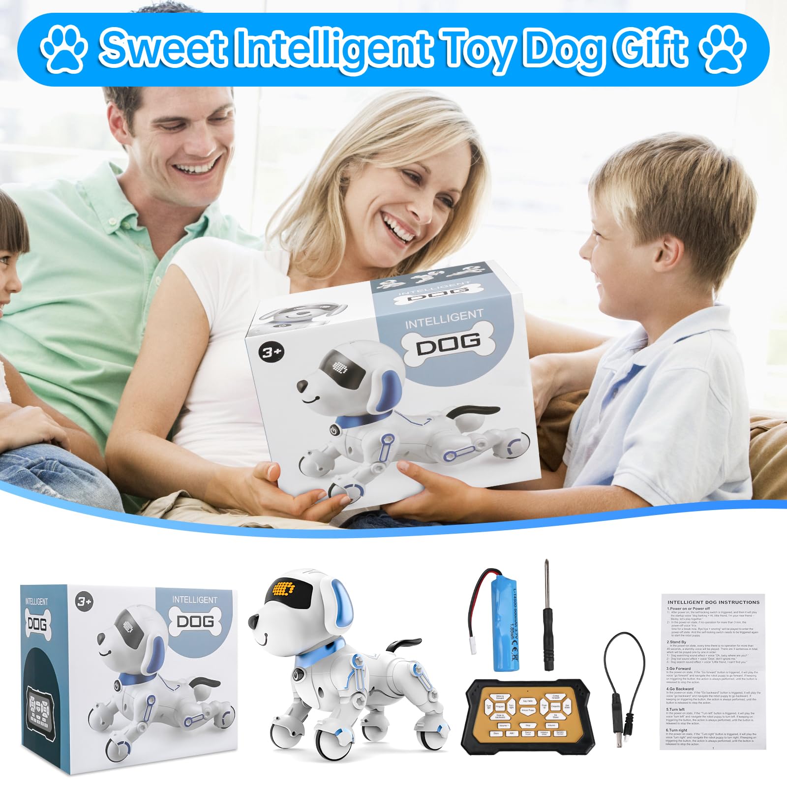 Foto 7 pulgar | Juguete De Control Remoto Robot Dog Dwi Dowellin Para Niños De 8 A 12 Años - Venta Internacional.