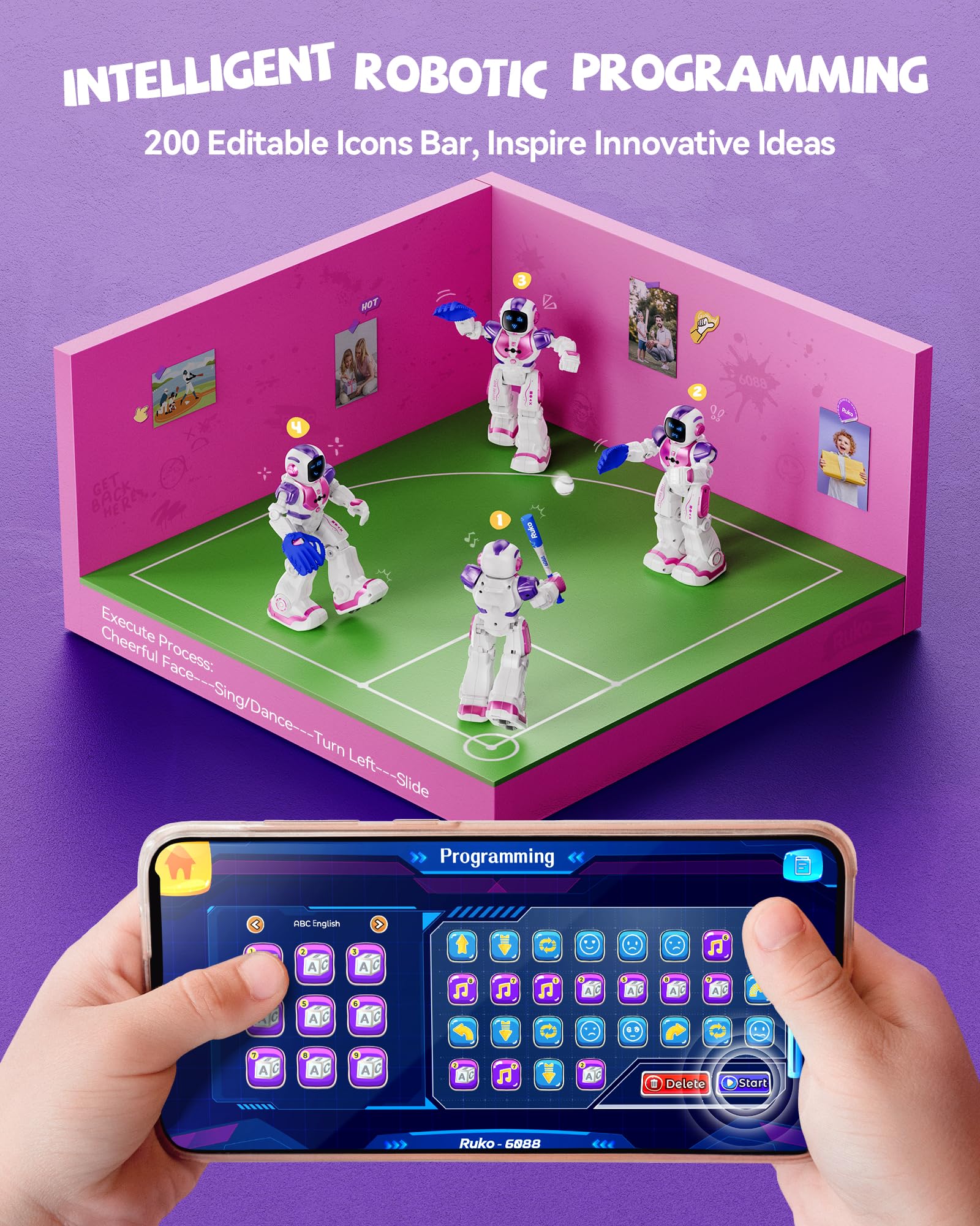 Foto 5 pulgar | Robot Toy Ruko 6088 Dancing For Girls With App Control Pink - Venta Internacional.