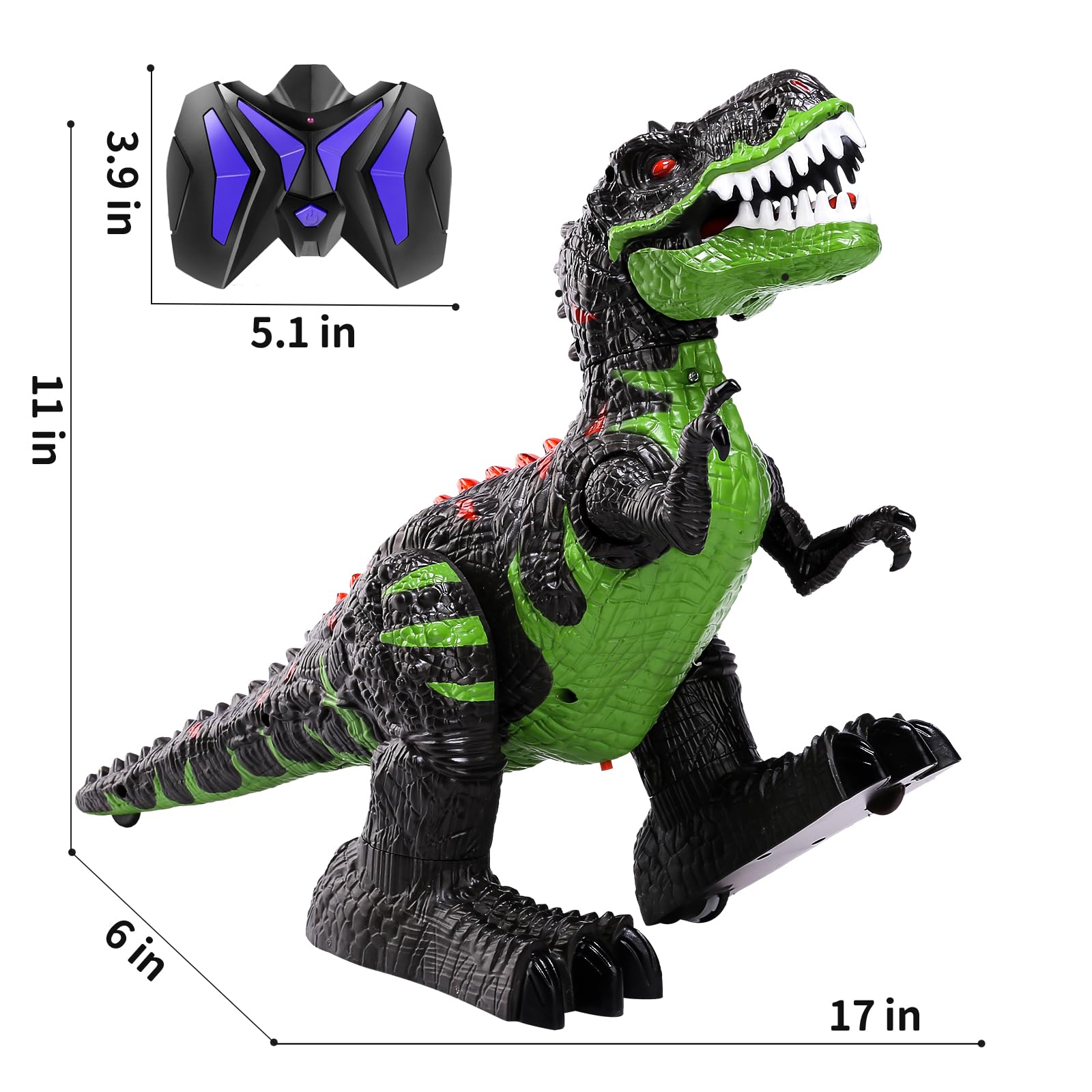 Foto 2 | Juguete De Dinosaurio Temi Con Control Remoto Para Niños De 3 A 8 Años Con Luz - Venta Internacional.