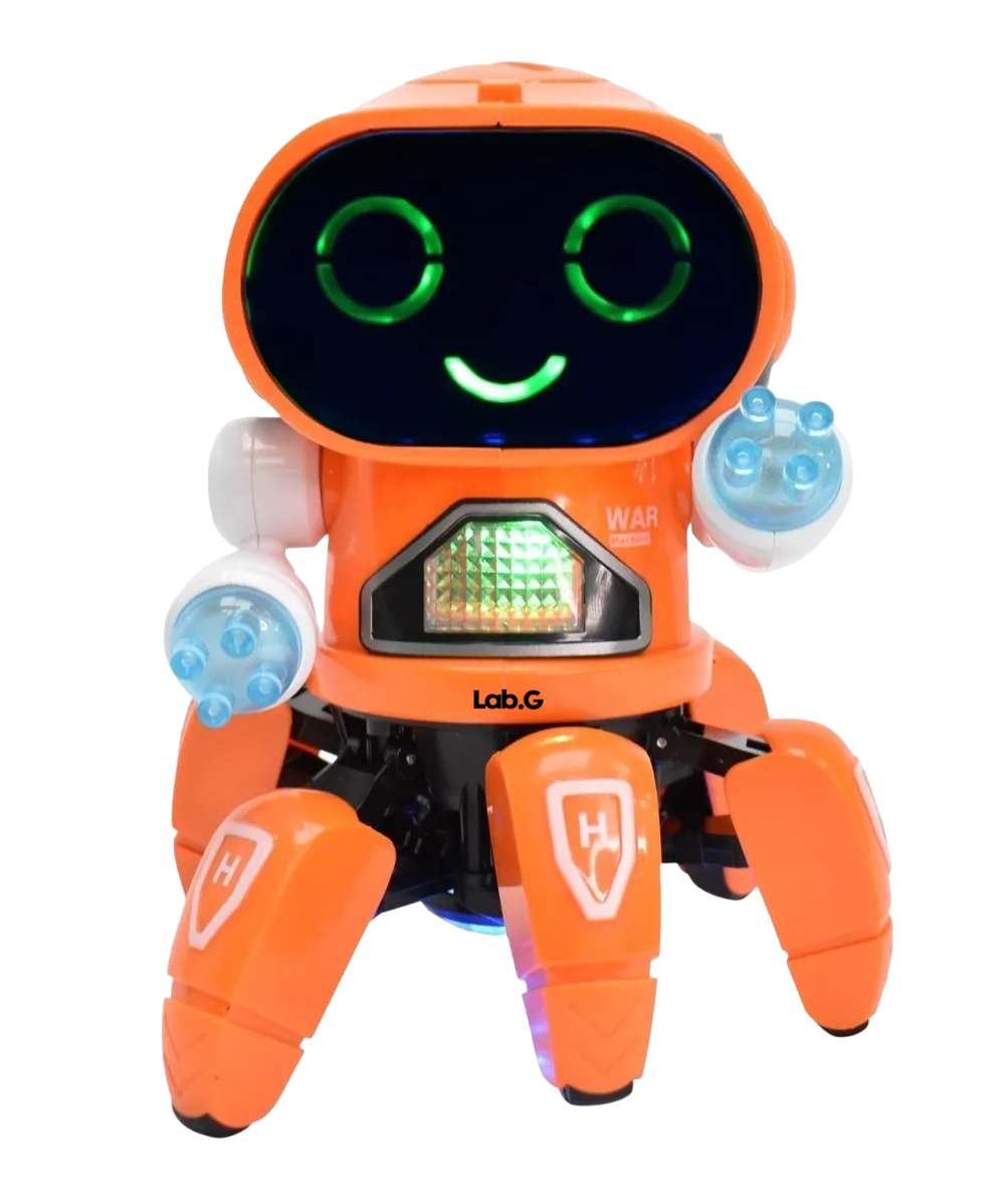 Juguete Robot Bailarín Con Luces Y Sonido Naranja