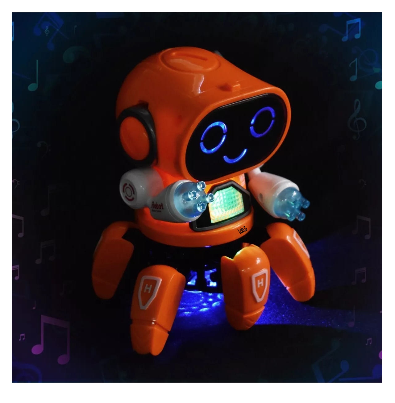 Foto 3 pulgar | Juguete Robot Bailarín Con Luces Y Sonido Naranja