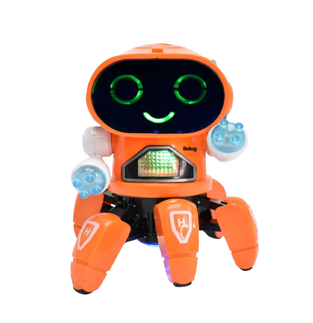 Juguete Robot Bailarín Con Luces Y Sonido Belug  Naranja