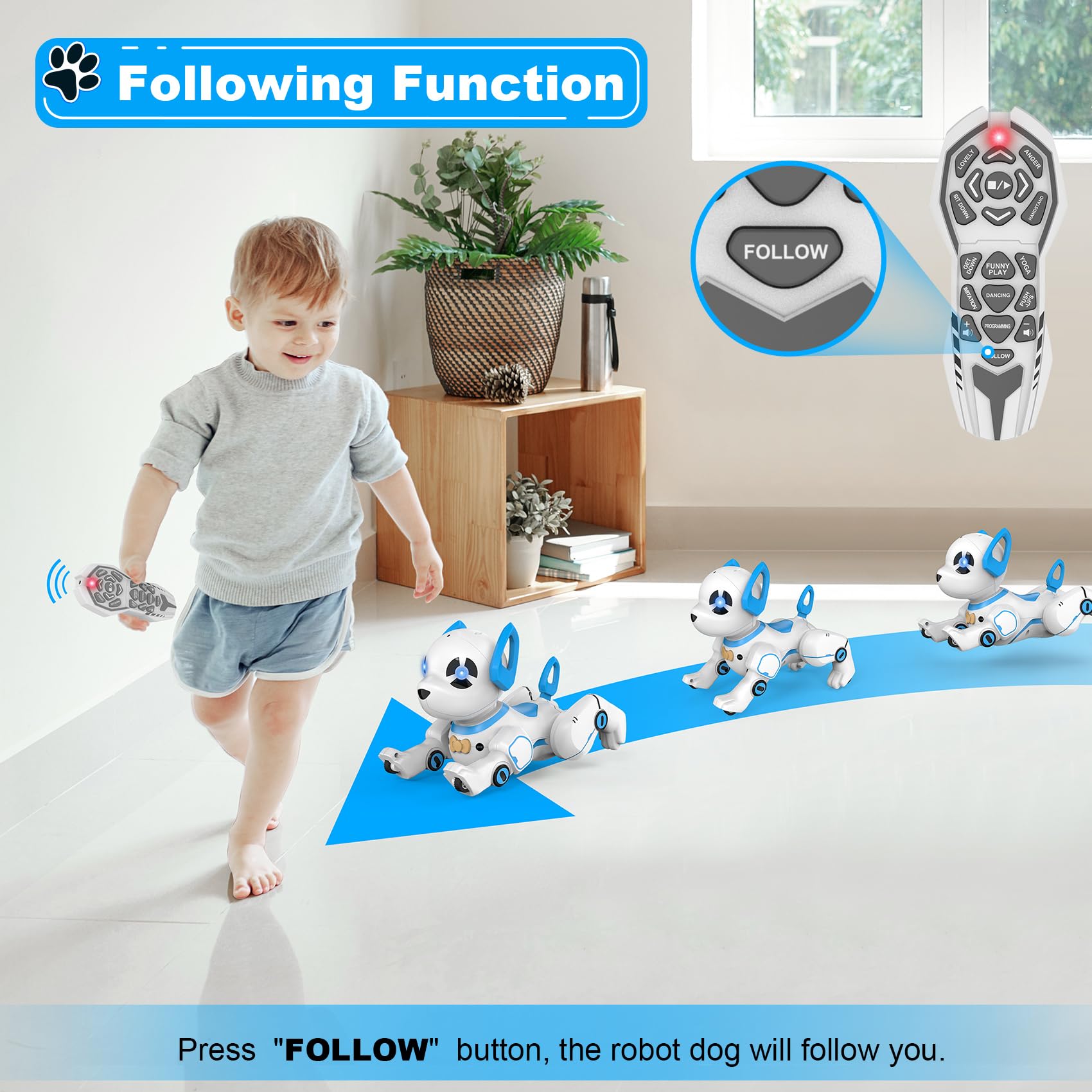 Foto 5 pulgar | Juguete Robótico Para Perros Con Control Remoto Supireo Programable Para Niños - Venta Internacional.