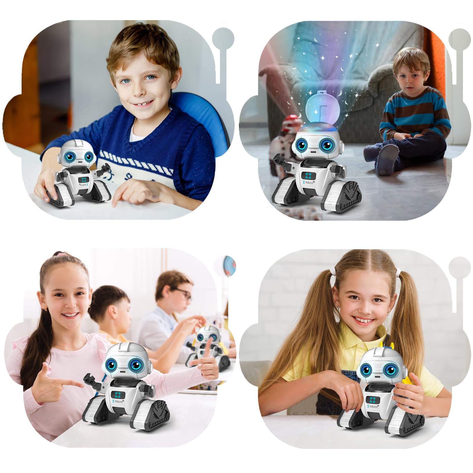 Foto 6 pulgar | Robot De Juguete Aikmi Recargable Con Proyector De Luz Nocturna Para Niños - Venta Internacional.