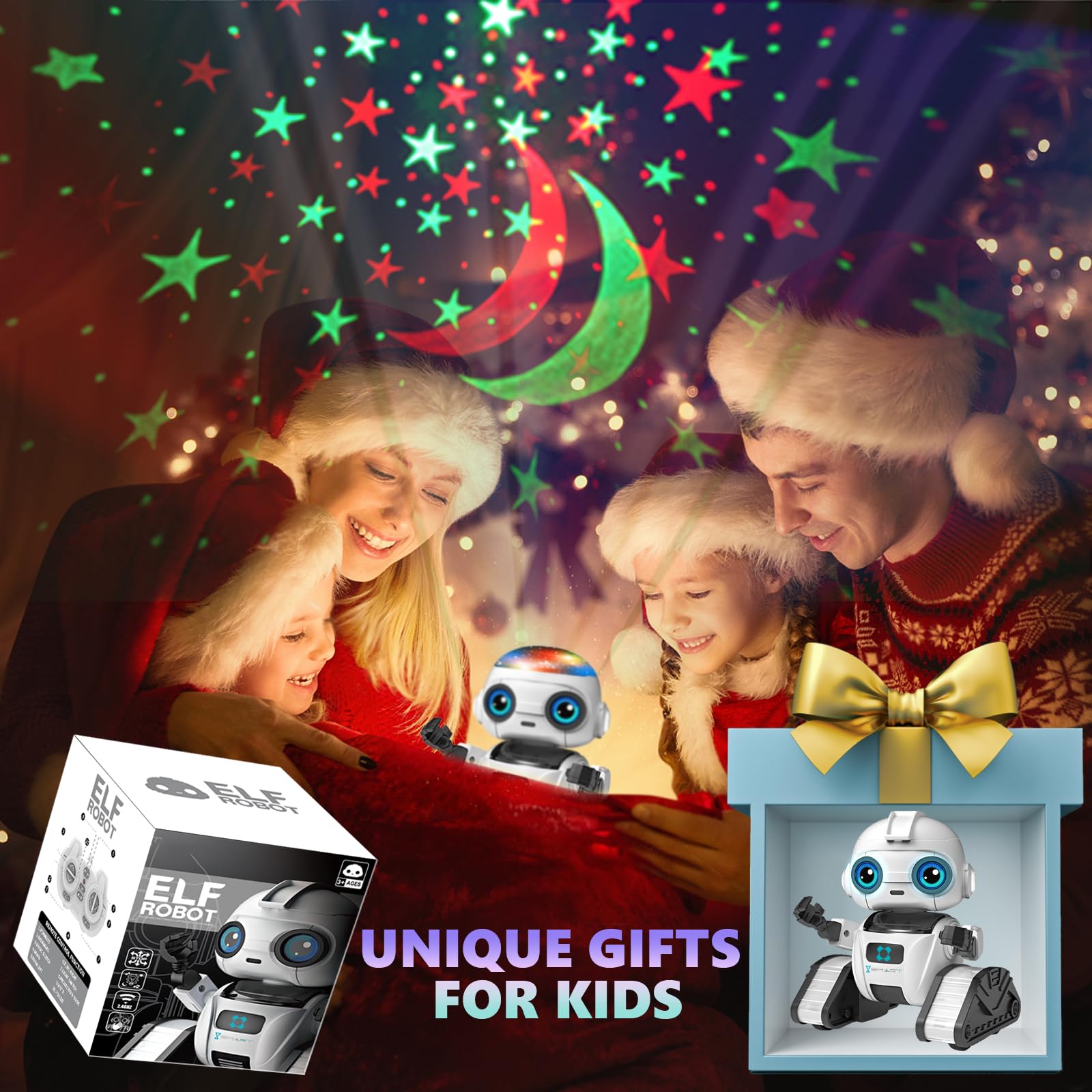 Foto 7 pulgar | Robot De Juguete Aikmi Recargable Con Proyector De Luz Nocturna Para Niños - Venta Internacional.