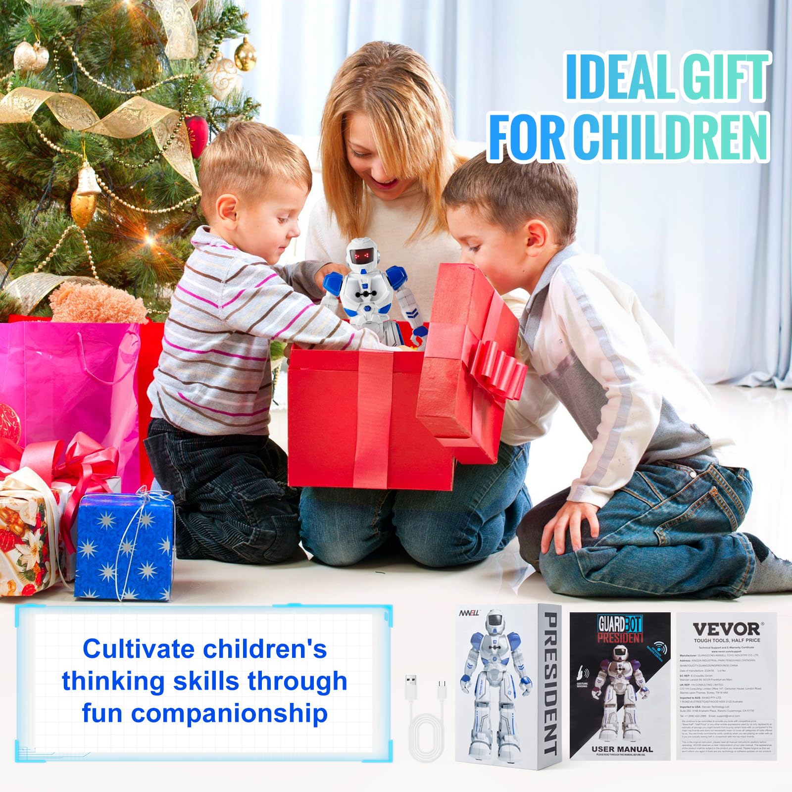 Foto 7 | Robot Rc De Juguete Vevor Con Sensor De Gestos Programable Para Niños Mayores De 3 Años - Venta Internacional.