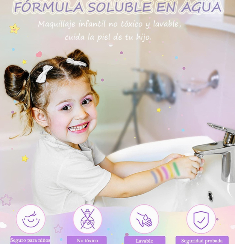 Foto 4 pulgar | 20 Pcs Juego De Maquillaje De Niñas Maquillaje Lavable