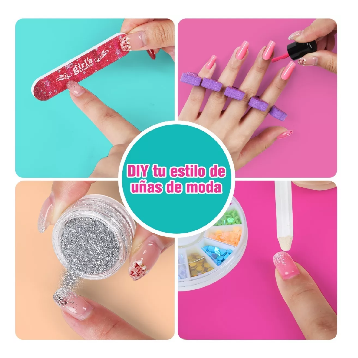 Foto 3 pulgar | Kit de Maquillaje Belleza de Uñas Regalo Juguetes Rosa para Niñas