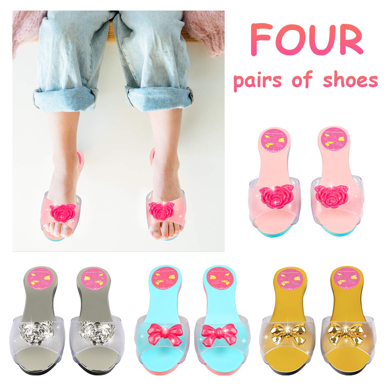 Foto 4 pulgar | Conjunto De Disfraces Princess Jewelry Boutique Con 4 Pares De Zapatos - Venta Internacional.