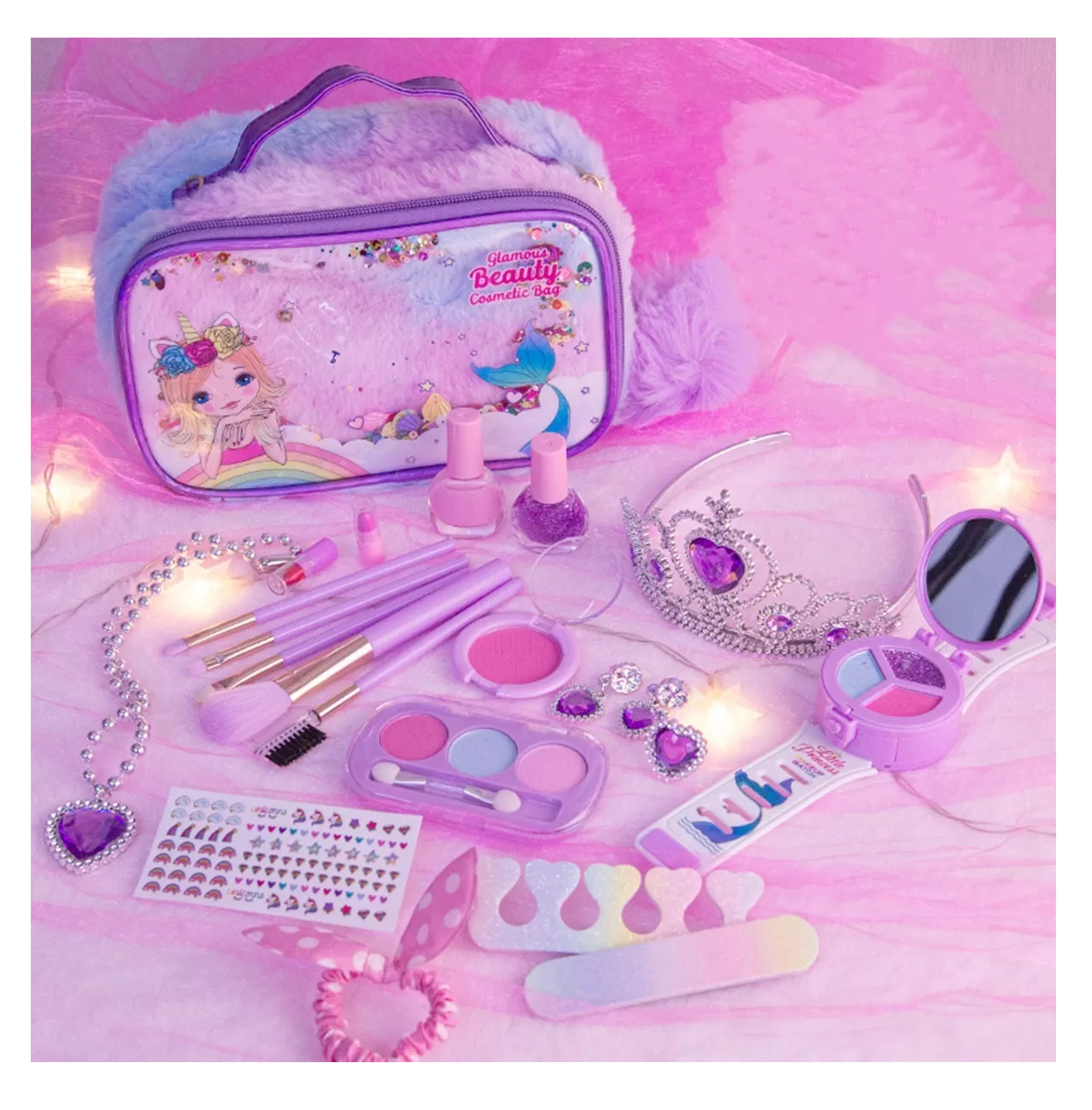 Foto 5 | Juego de Maquillaje Lavable con Bolsa Morada Seguro y Divertido para Niñas