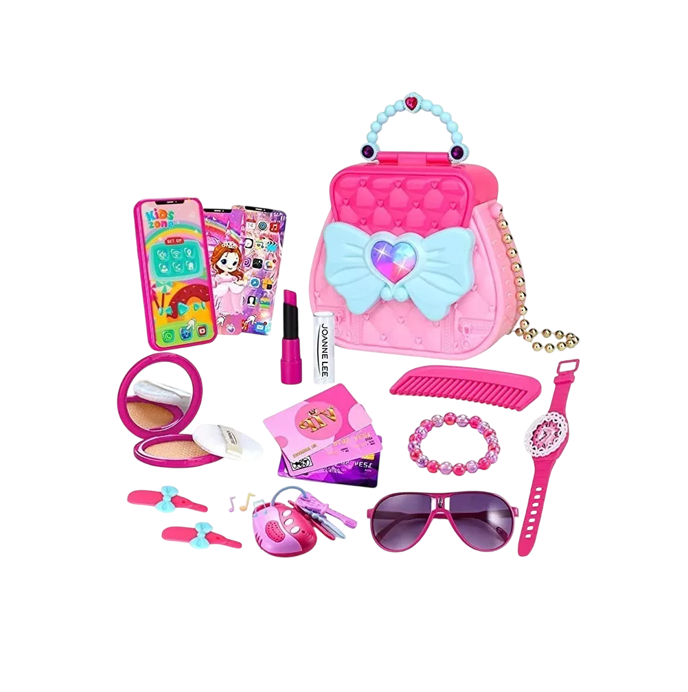 Foto 2 pulgar | Kit de Belleza de Juguete con Bolso Rosa y 17 Accesorios para Niñas