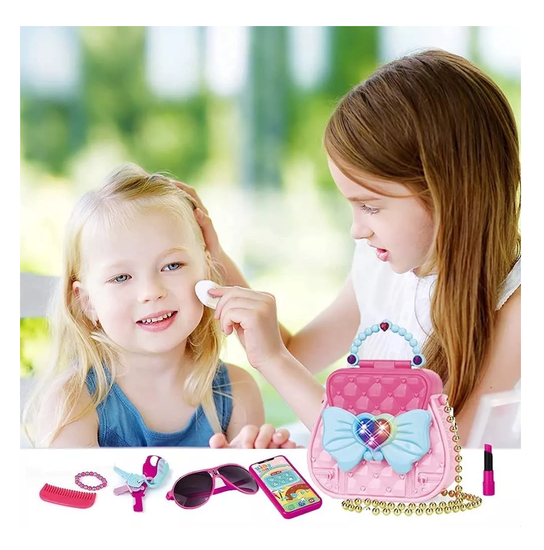 Foto 3 pulgar | Kit de Belleza de Juguete con Bolso Rosa y 17 Accesorios para Niñas